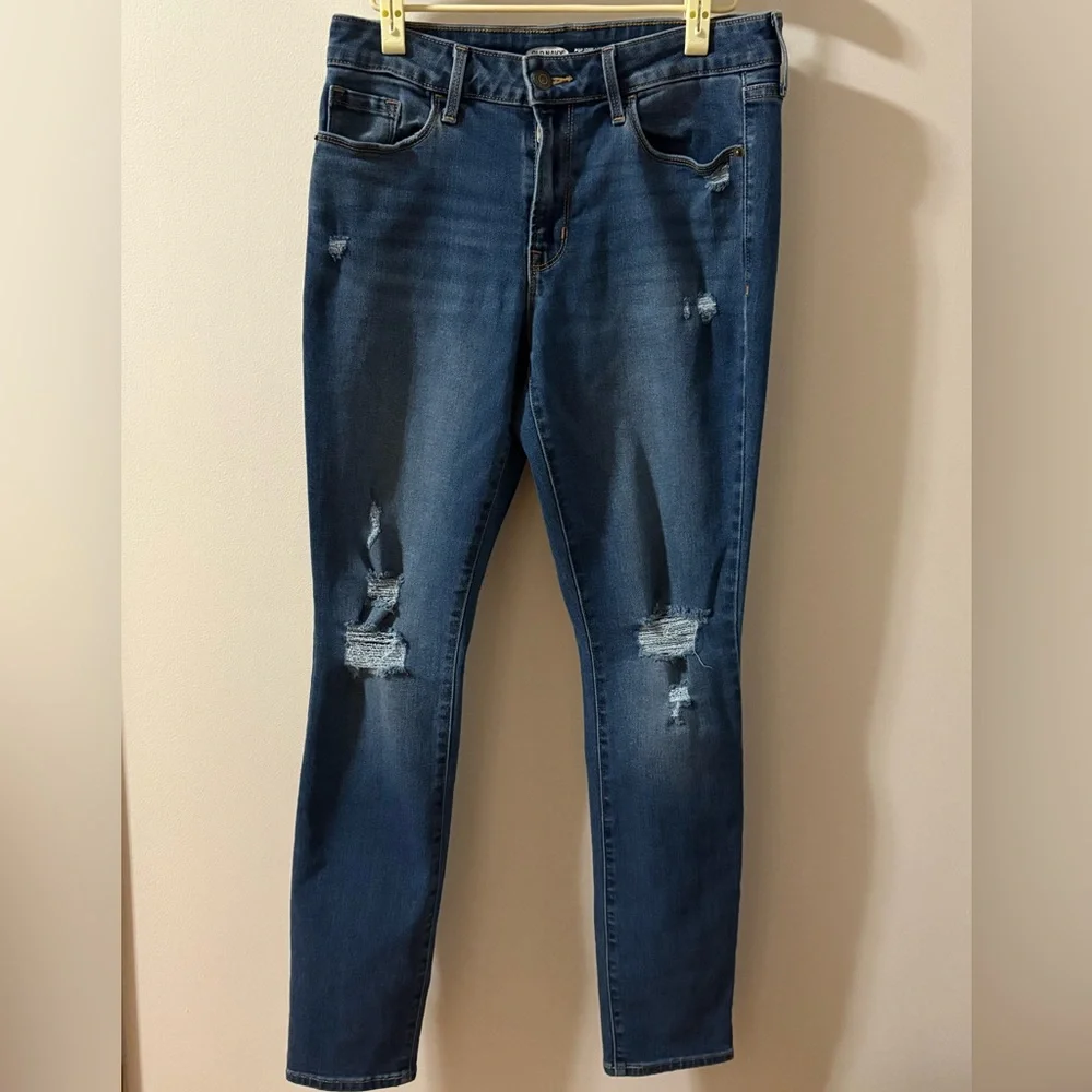 Old Navy Pop Icon Skinny Jeans Distressed Women Size 8 - Picture 2 of 8